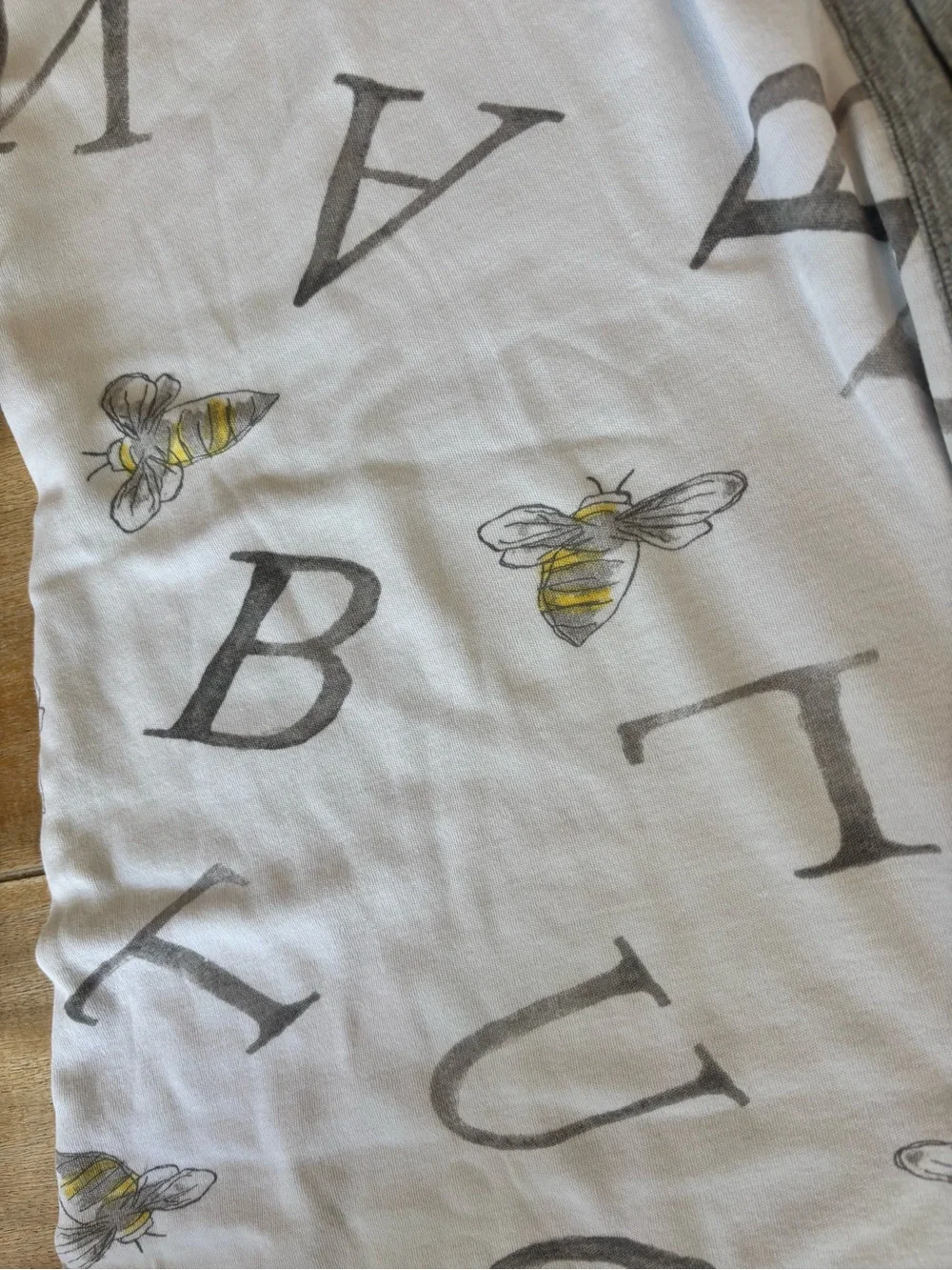 2 Burt's Bees Baby Gray Alphabet & Navy Stripe Sleeveless Sleep Sacks